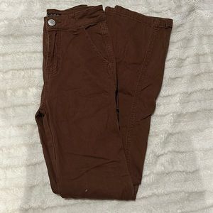 High rise straight brown jeans
